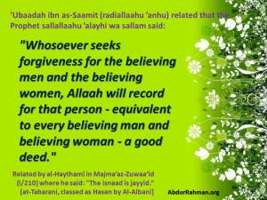 Seeking Forgiveness for Each believing Man and Woman