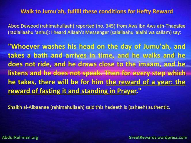 Walk to Jumu'ah, fulfill these conditions for Hefty Reward