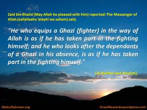 He who equips a Ghazi (fighter)