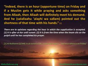 The Hour on Friday which the Supplication From a Muslim is Accepted, by Imam Ibnul-Qayyim