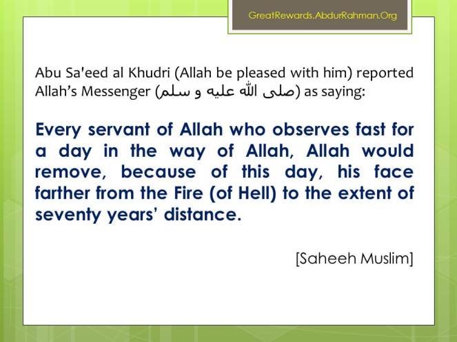 fasting a day - 70 years from Hellfire